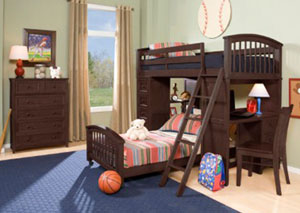 Schoolhouse Student Loft Lower Twin Bed,NE Kids